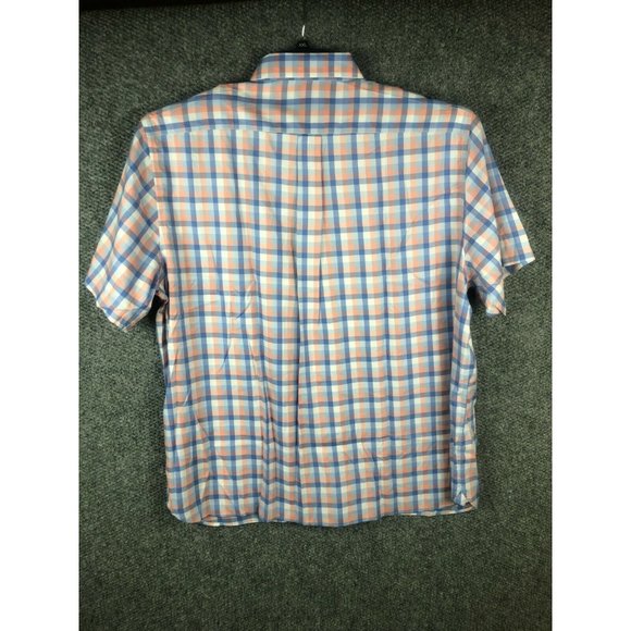 Daniel Cremieux Men's 2XL Blue Orange Check Short Sleeve Button Shirt Casual A55 - Picture 4 of 4